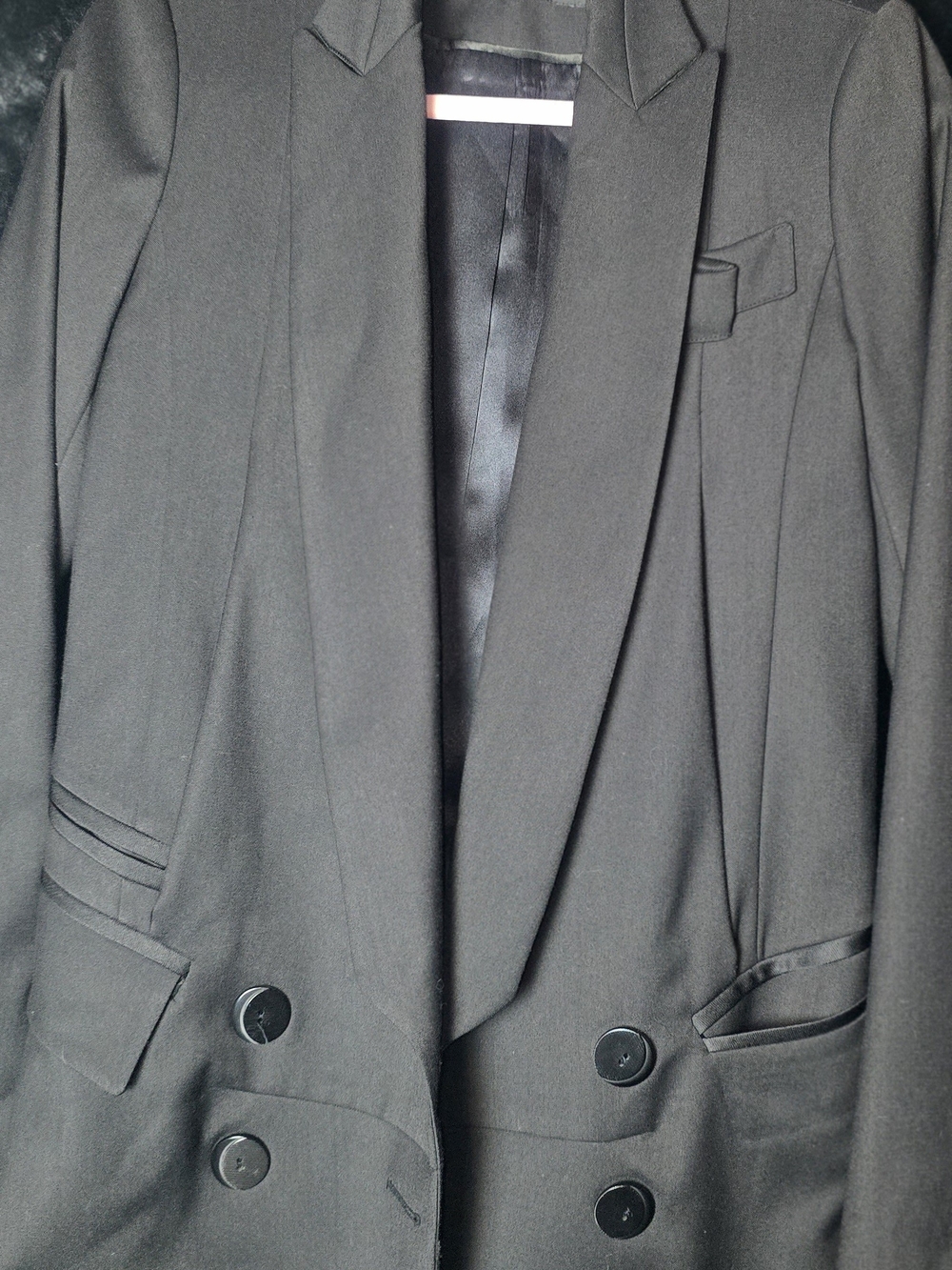 Black Double-Breasted Women's Blazer